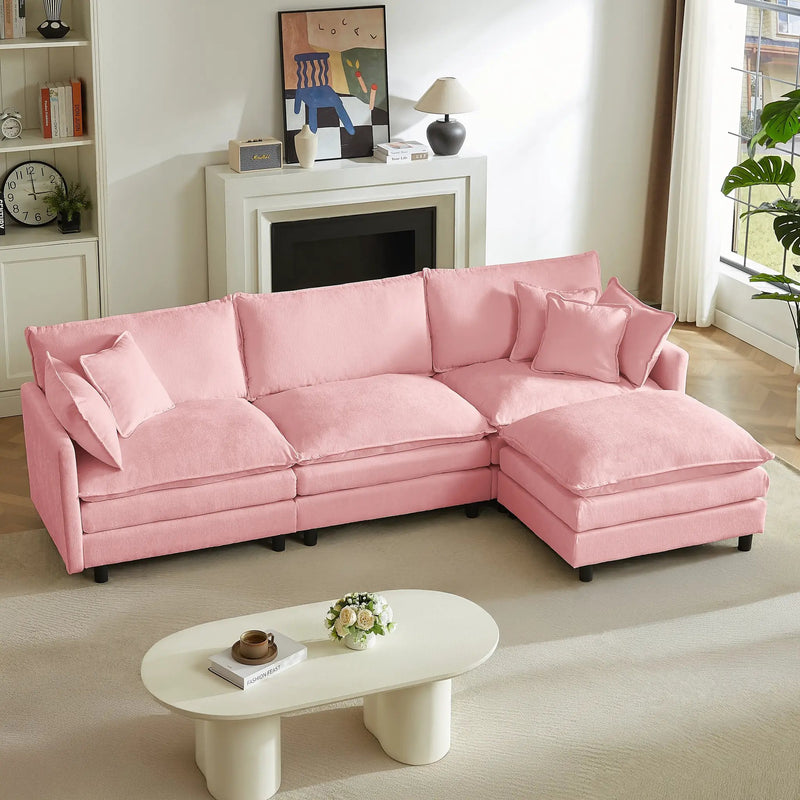 Modular Sectional Sofa - 110 Inch L Shaped Couch Set by HouseOfZazla