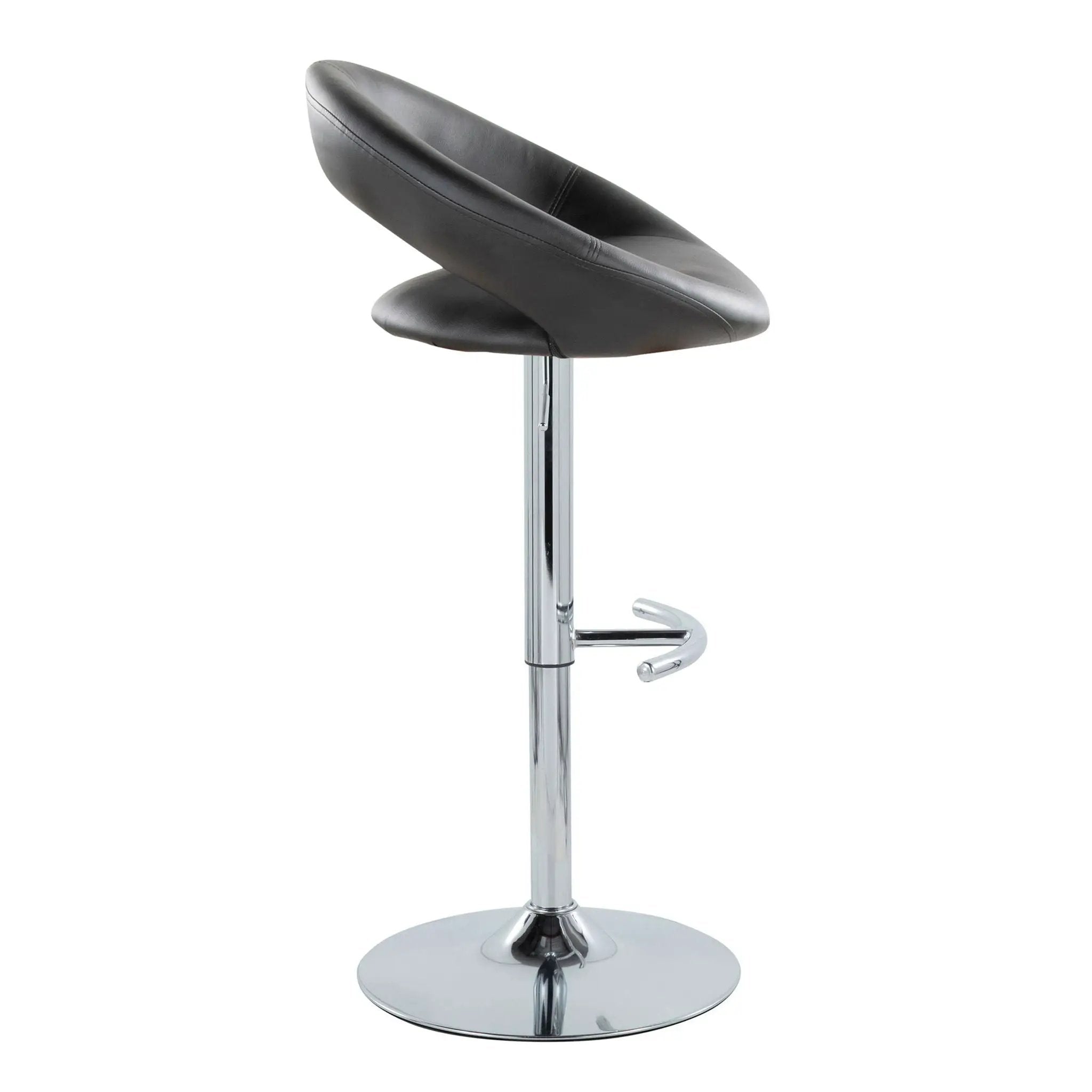 Posh - Contemporary Adjustable Barstool With Swivel With Rounded T Footrest (Set of 2) by Unique Piece Furniture