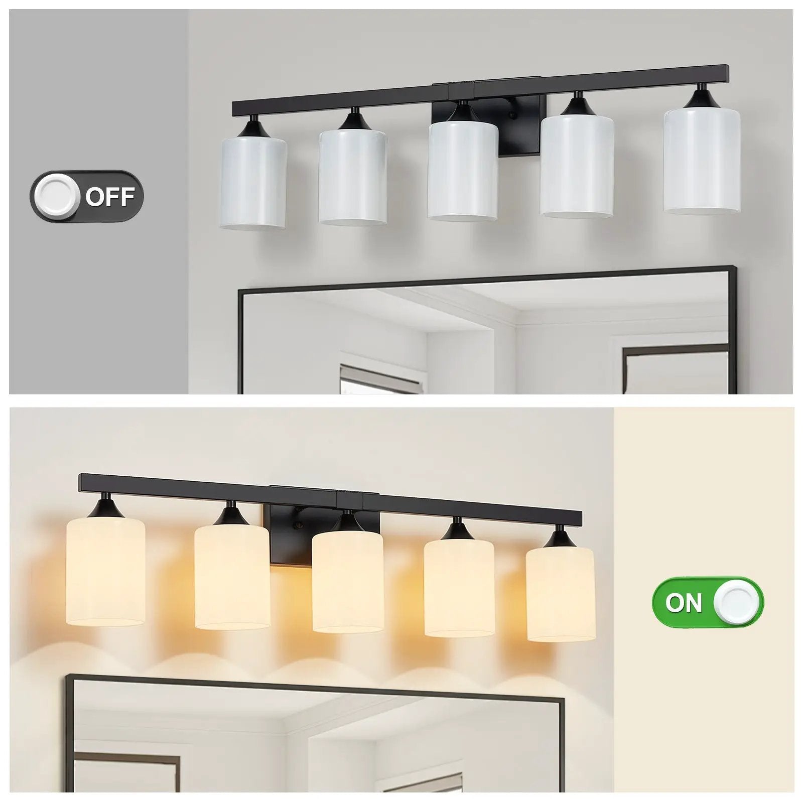5-Light Matte Black Bathroom Lighting by HouseOfZazla