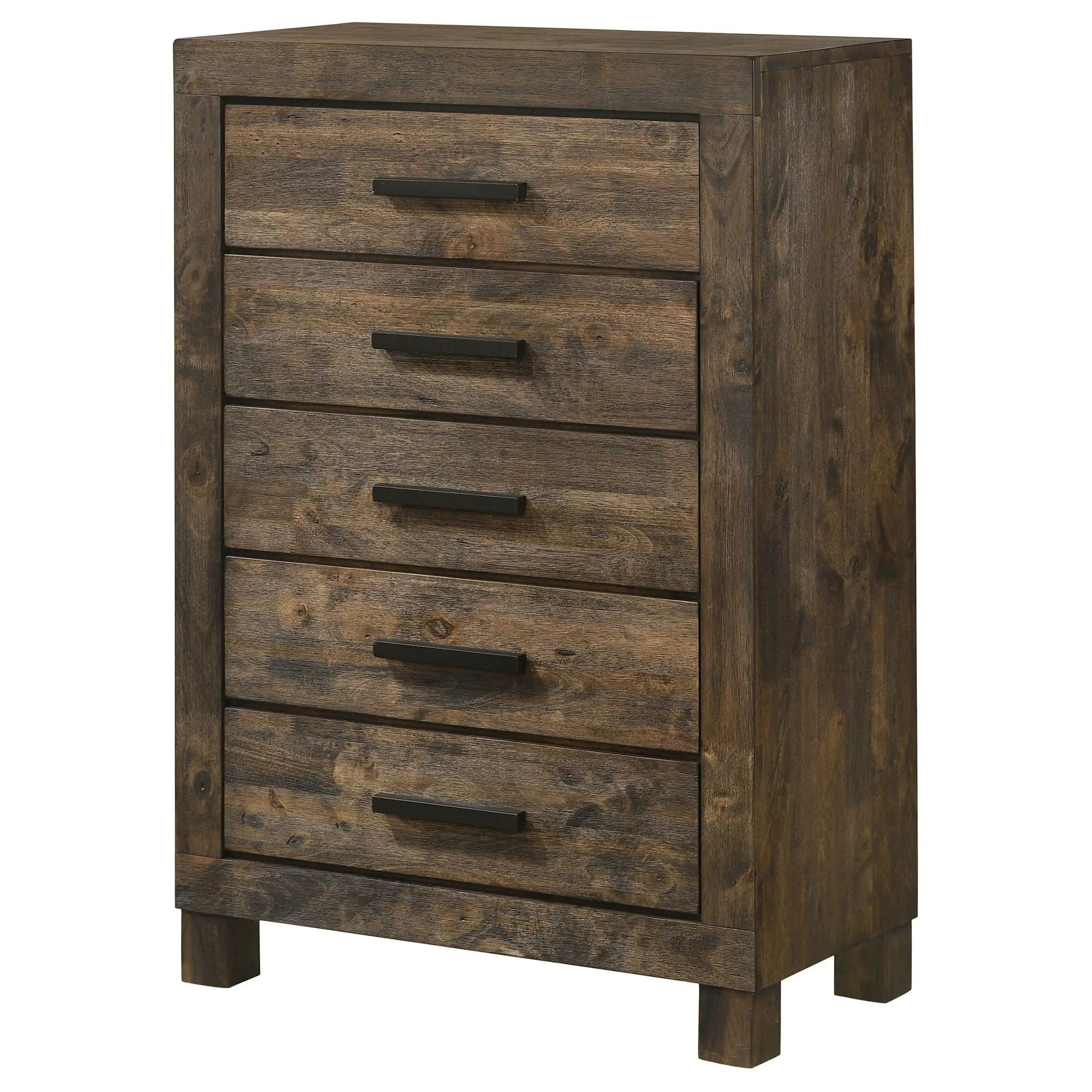 Woodmont 5-drawer Bedroom Chest Rustic Golden Brown by Unique Piece Furniture
