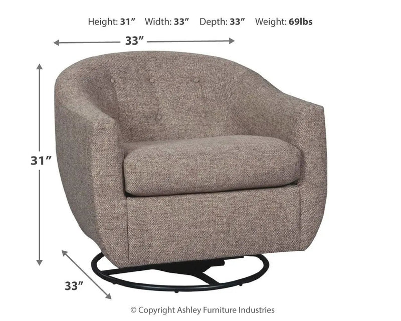 Upshur - Swivel Glider Accent Chair - Taupe by Unique Piece Furniture