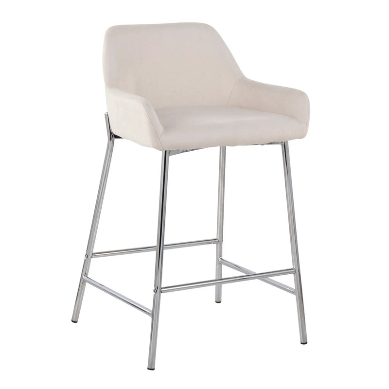 Daniella - Contemporary Fixed Height Counter Stool With Metal Legs (Set of 2) by HouseOfZazla