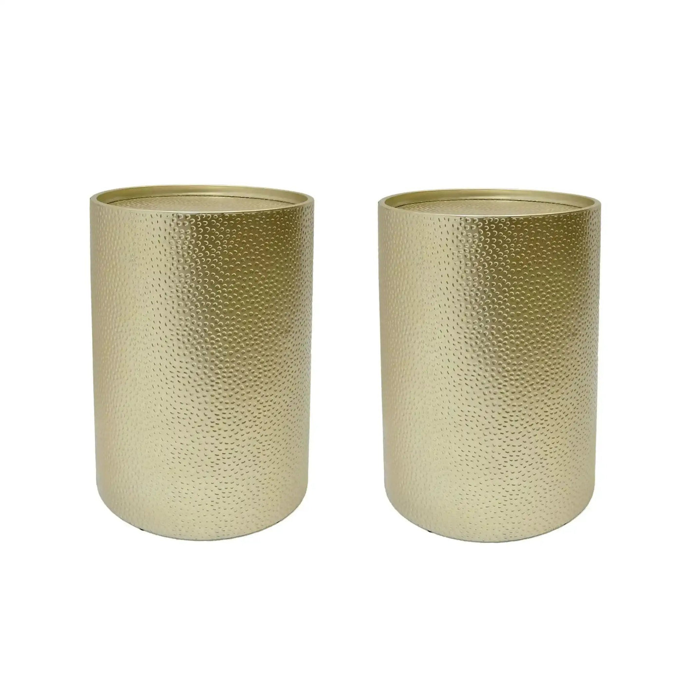 Modern Round Accent Table With Hammered Surface by HouseOfZazla