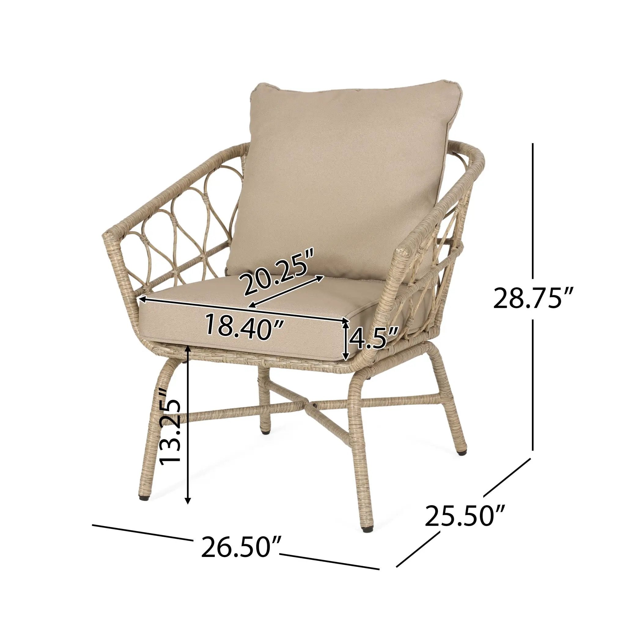 Bruce Outdoor Club Chair Set with Water Resistant Cushions by HouseOfZazla