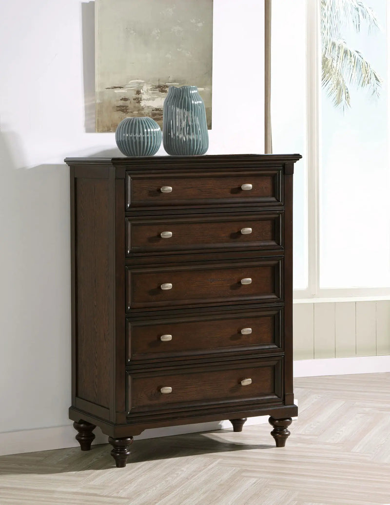 Andover 5-drawer Chest of Drawers Dark Oak by Unique Piece Furniture