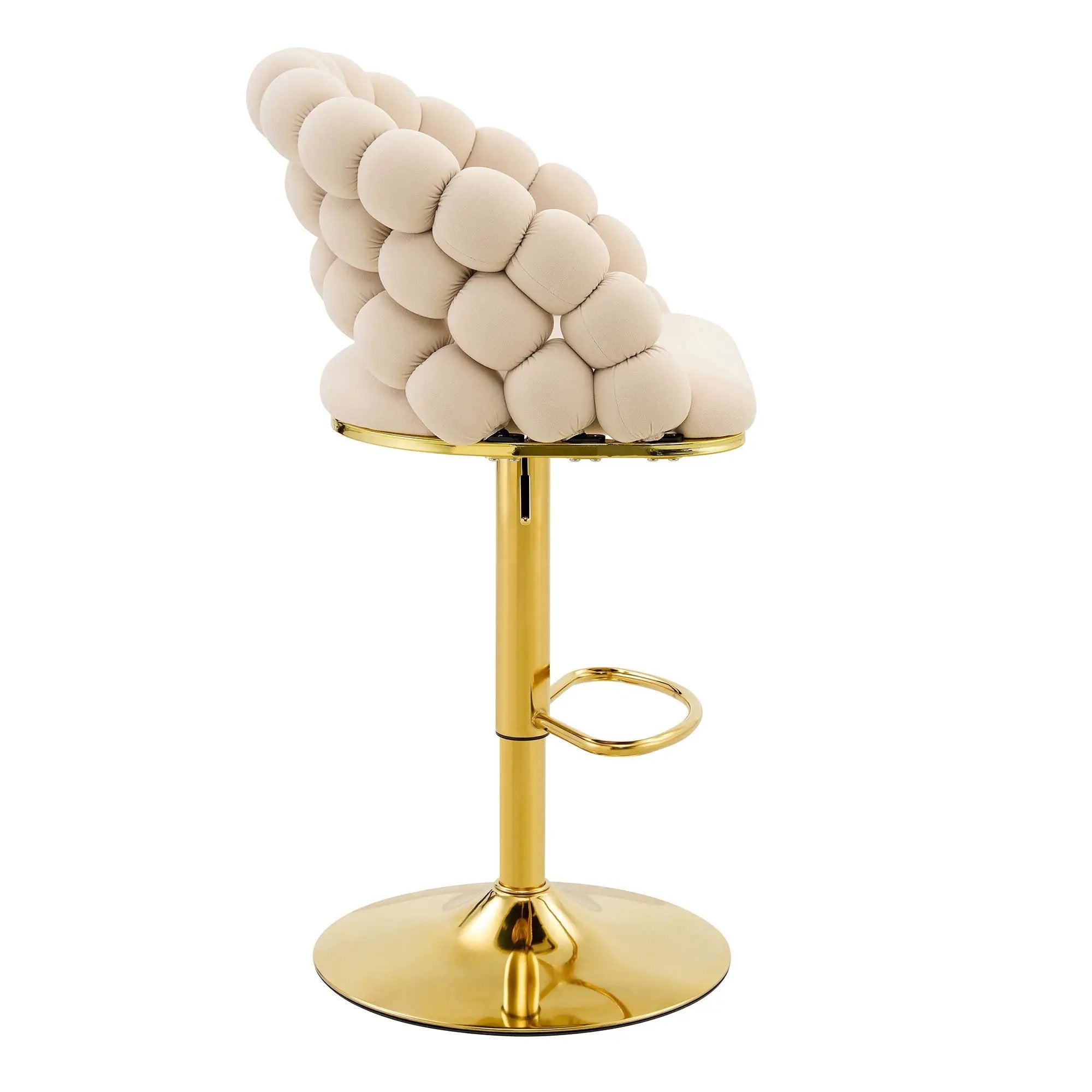 Puffy Bubble Chair, Ball Chain (Set of 2) - Beige / Gold by HouseOfZazla