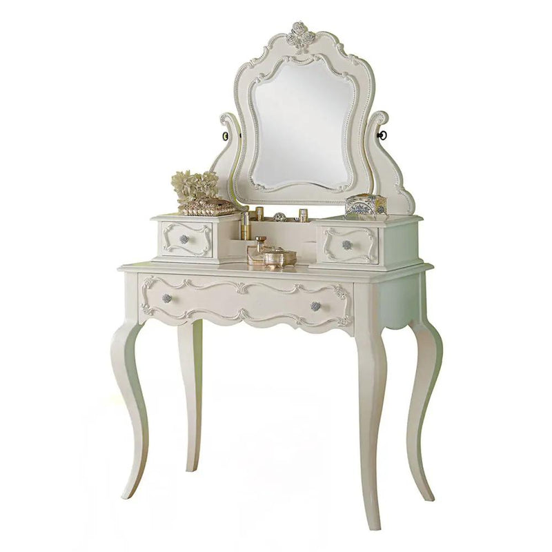 Edalene - Vanity Desk With Mirror - Pearl White by Unique Piece Furniture