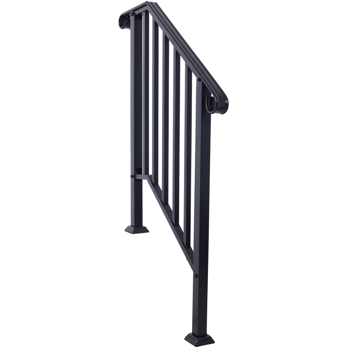 Wrought Iron Outdoor Handrail for 2 or 3 Steps with Rustproof Finish - Black, photo 26 of 26