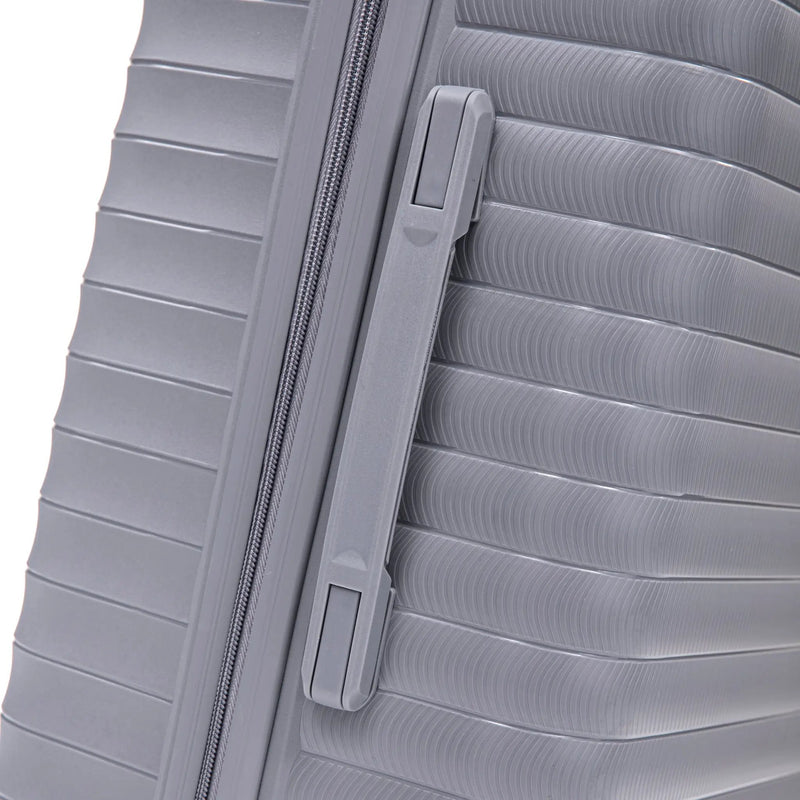 4-Piece PP Spinner Wheel Luggage Set with Cosmetic Case, Light Gray by HouseOfZazla