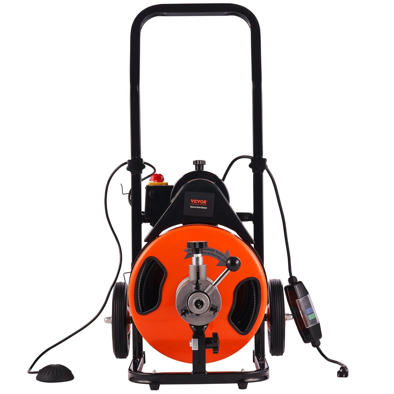 Drain Cleaning Machine 100Ft X 3/8" Auto Feed Sewer Snake - Orange by HouseOfZazla