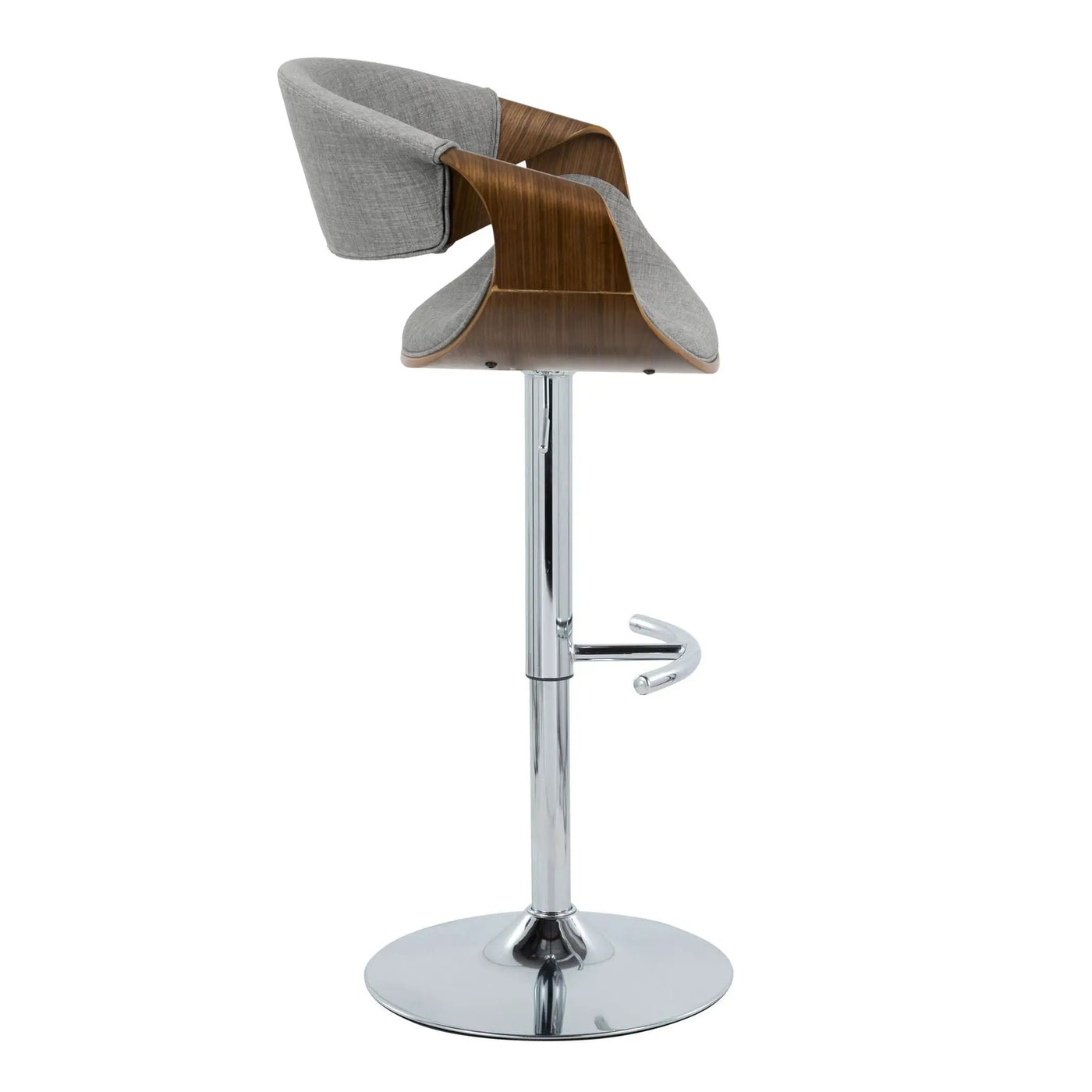 Curvo - Mid Century Modern Adjustable Barstool With Swivel With Rounded T Footrest (Set of 2) by HouseOfZazla