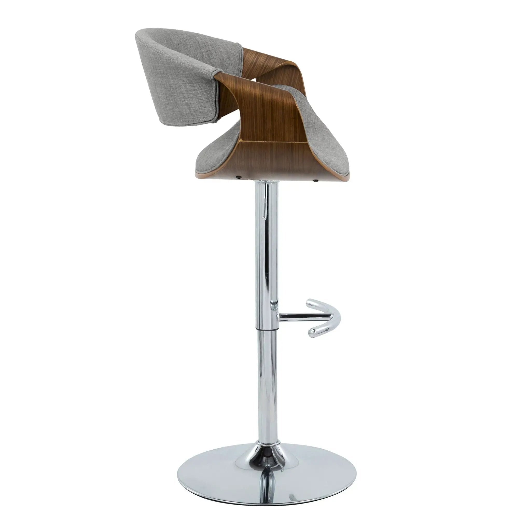 Curvo - Mid Century Modern Adjustable Barstool With Swivel With Rounded T Footrest (Set of 2) by Unique Piece Furniture