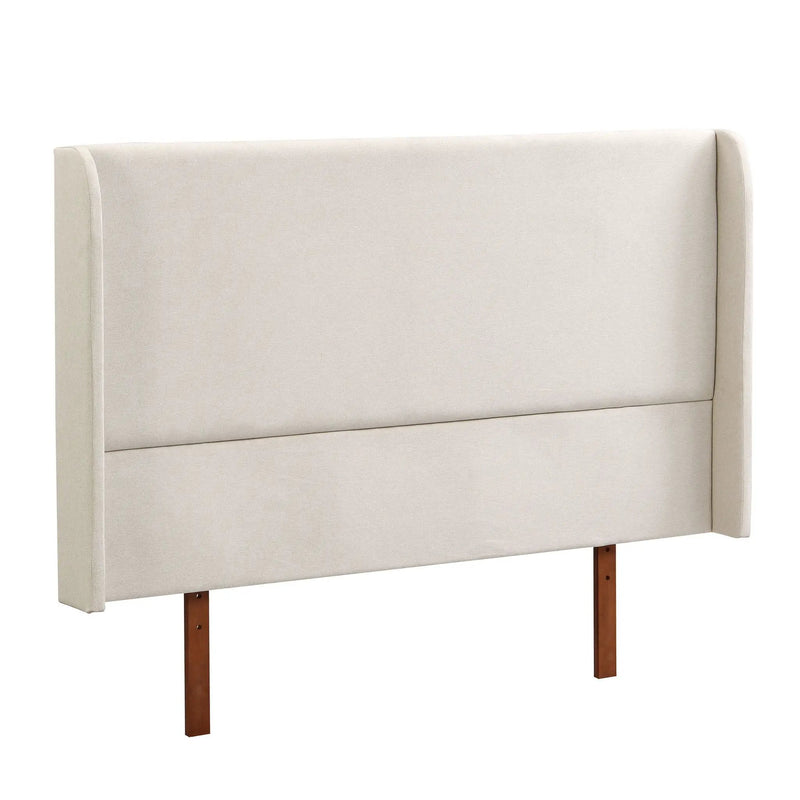 King Size Platform Bed With Upholstered High Headboard - Brown