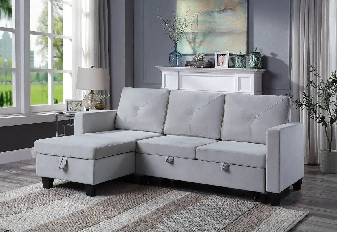 Nova - Reversible Sleeper Sectional Sofa With Storage Chaise by HouseOfZazla