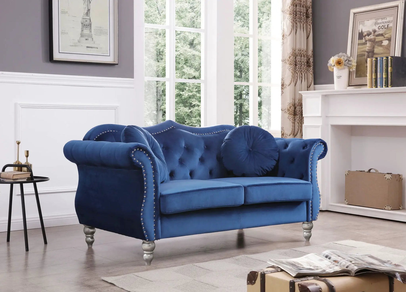 Stylish Flared Arm Loveseat by HouseOfZazla