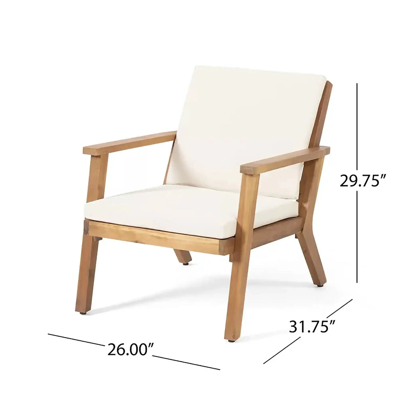 Avacyn Outdoor Acacia Wood 4-Seater Chat Set with Cushions by HouseOfZazla