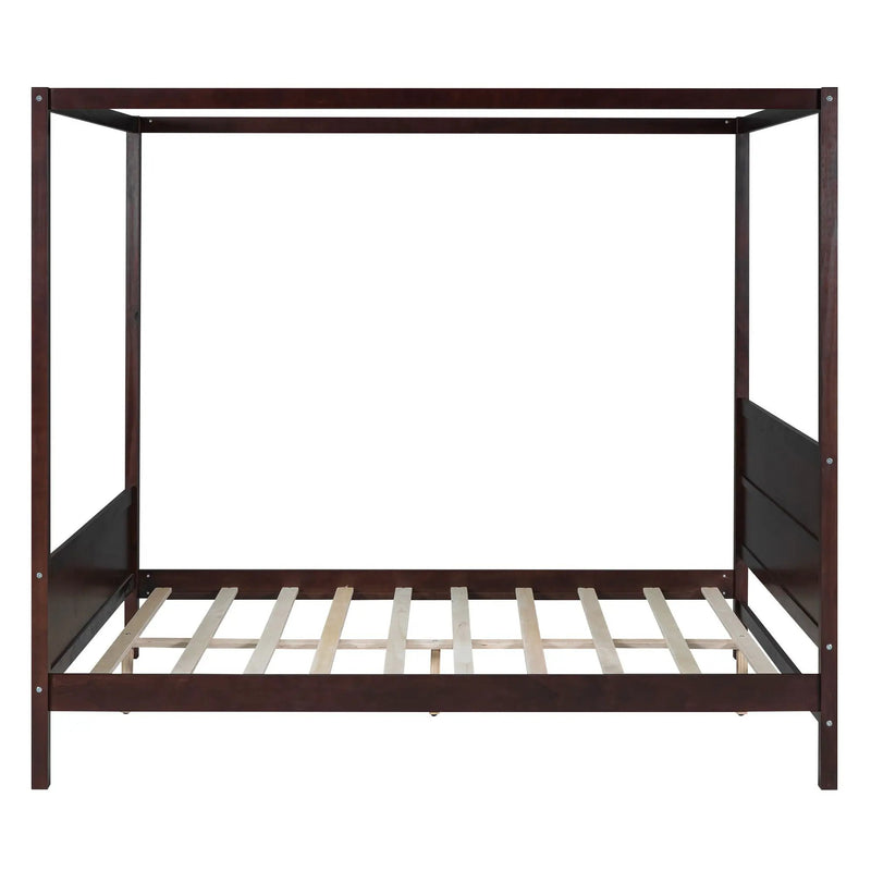 Canopy Platform Bed With Headboard And Footboard, Slat Support Leg by Unique Piece Furniture