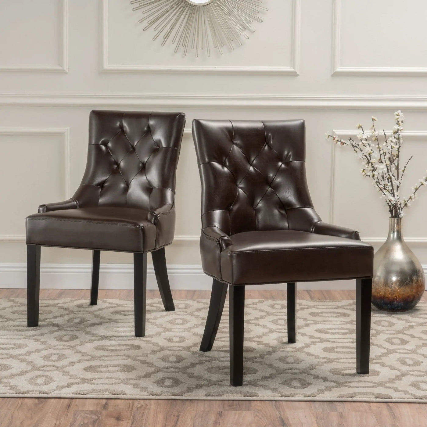 Contemporary Cheney Dining Chair Set with Tufted Design by HouseOfZazla