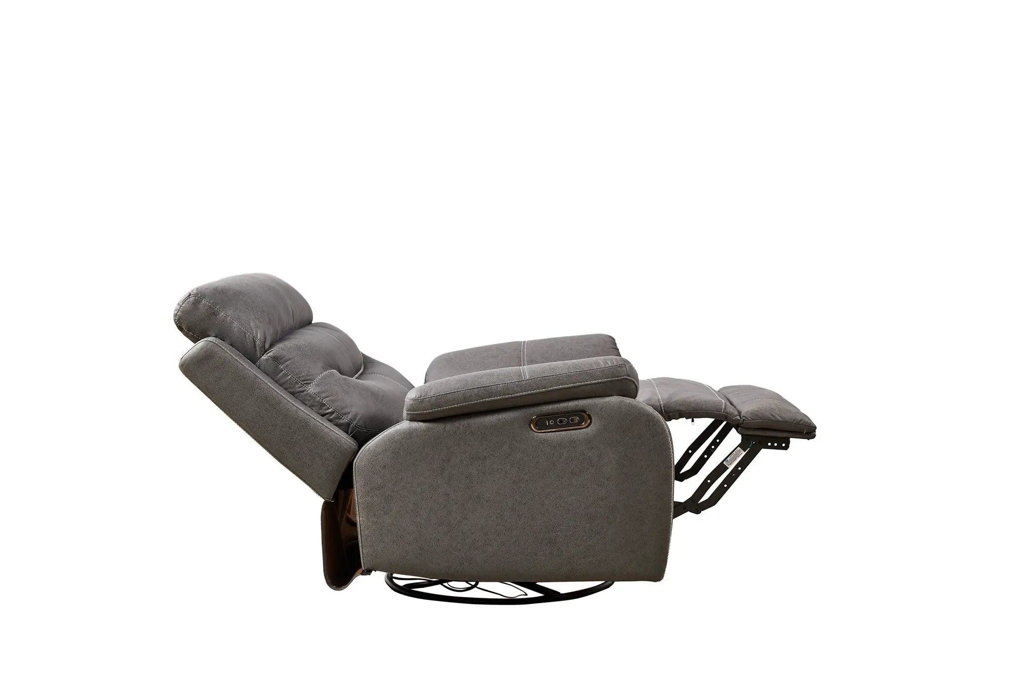 Liyasi - Dual Okin Motor Rocking And 240° Swivel Single Sofa Seat Recliner Chair Infinite Position, Head Rest With Power Function by HouseOfZazla