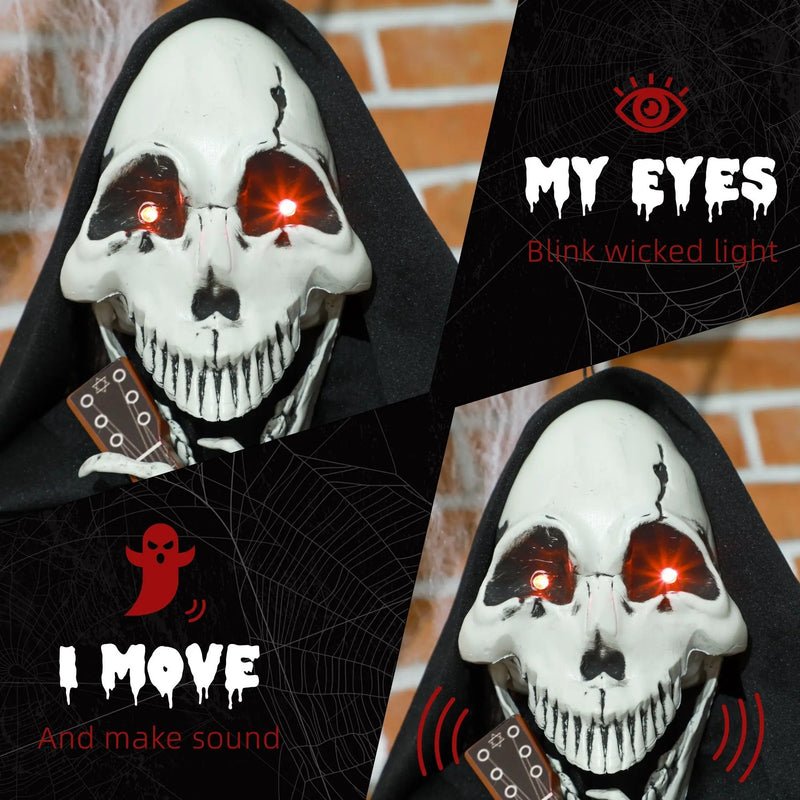 4.3' Animated Grim Reaper Guitarist with Motion and Sound Activation by HouseOfZazla
