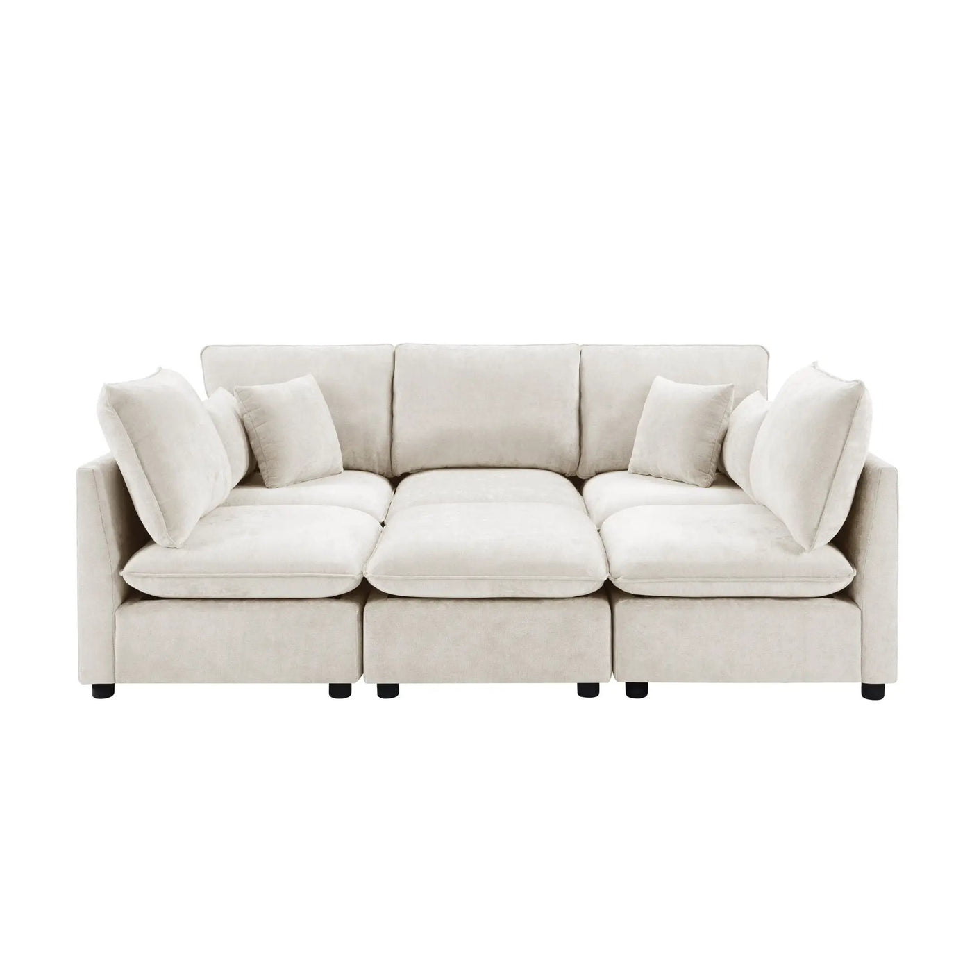 Modern Sectional Sofa U-Shaped With Movable Ottoman Storage Armrests And USB Ports by Unique Piece Furniture