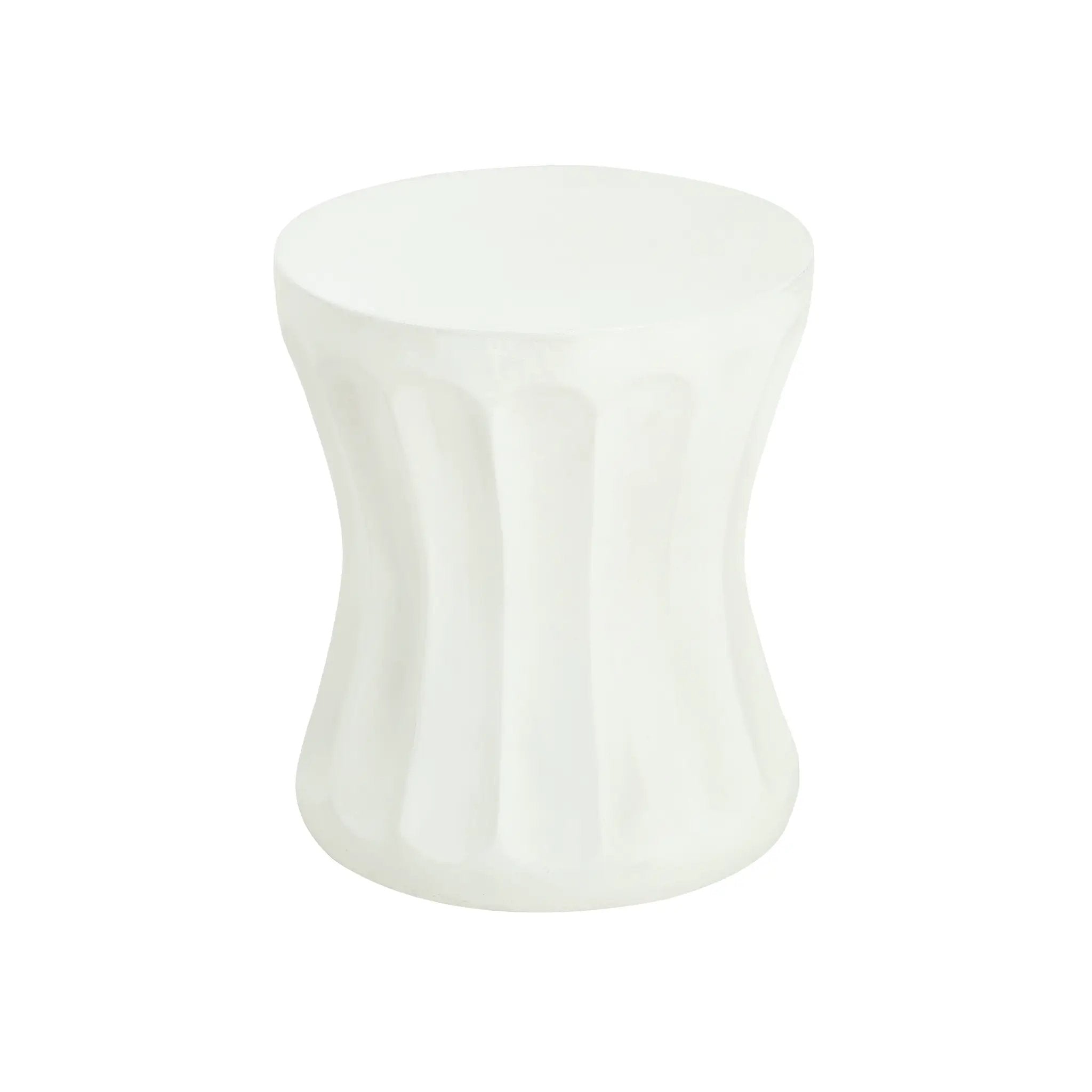 Outdoor Round Concrete Antique White Side Table by HouseOfZazla