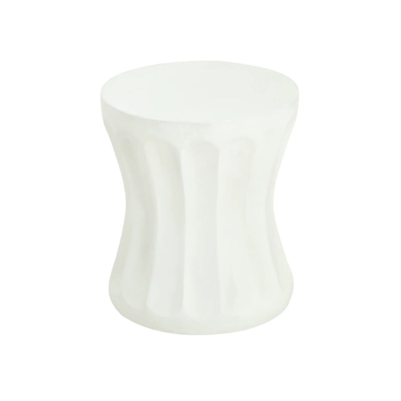 Outdoor Round Concrete Antique White Side Table by HouseOfZazla