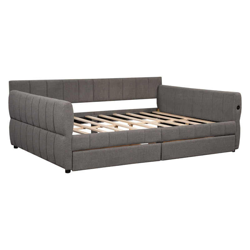 Upholstered Platform Bed With USB Charging by HouseOfZazla