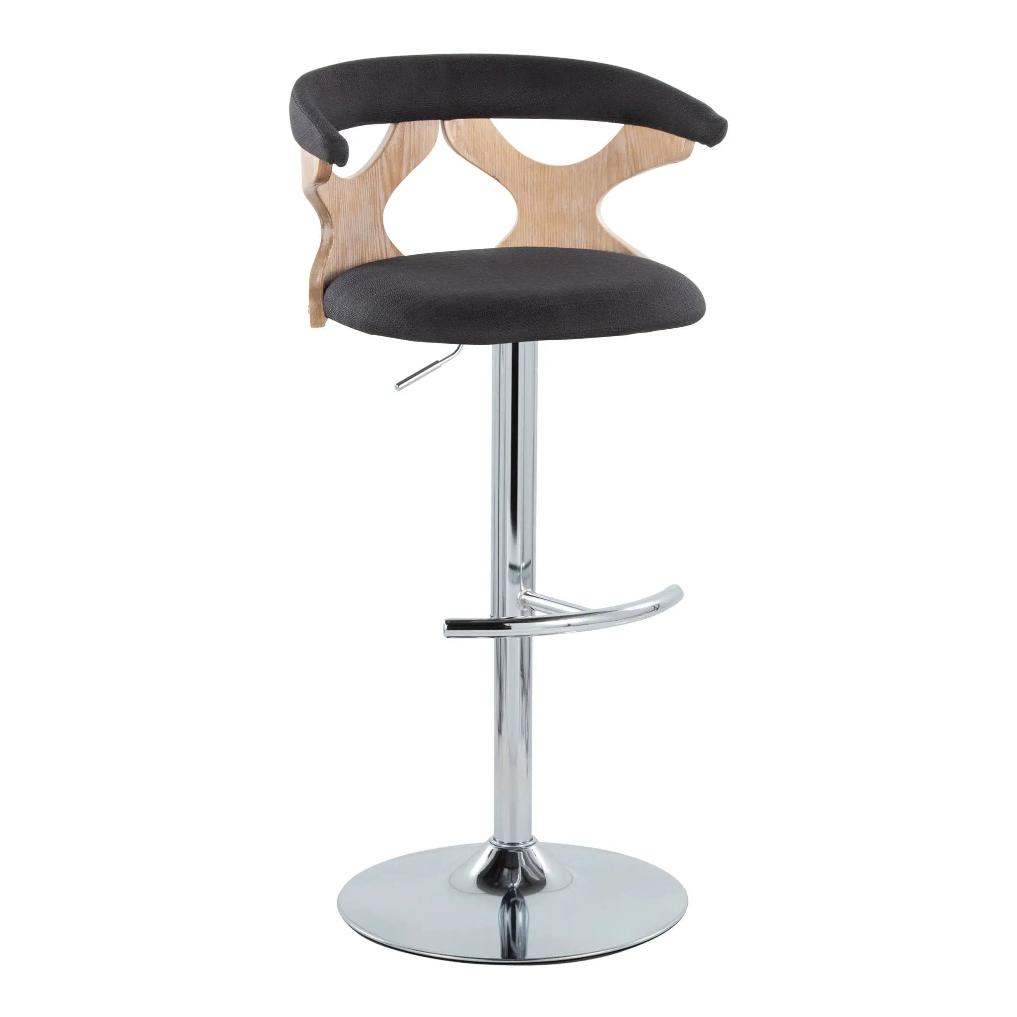 Gardenia - Contemporary Adjustable Barstool With Swivel / Rounded T Footrest (Set of 2) by Unique Piece Furniture