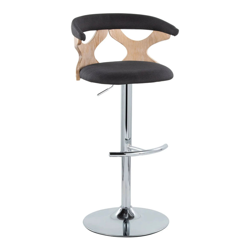 Gardenia - Contemporary Adjustable Barstool With Swivel / Rounded T Footrest (Set of 2) by Unique Piece Furniture