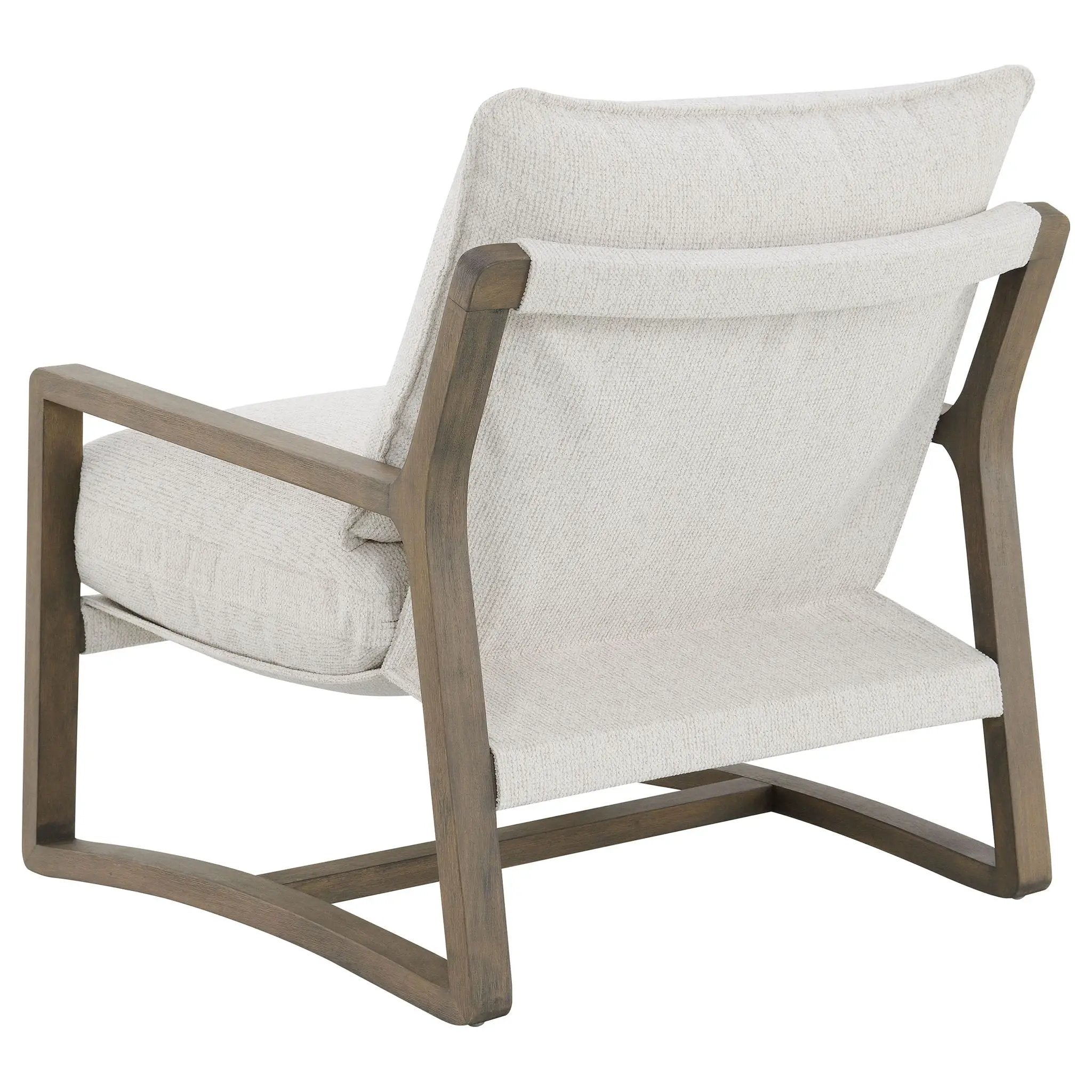 Geneva Boucle Upholstered Wood Arm Accent Chair Sand by Unique Piece Furniture