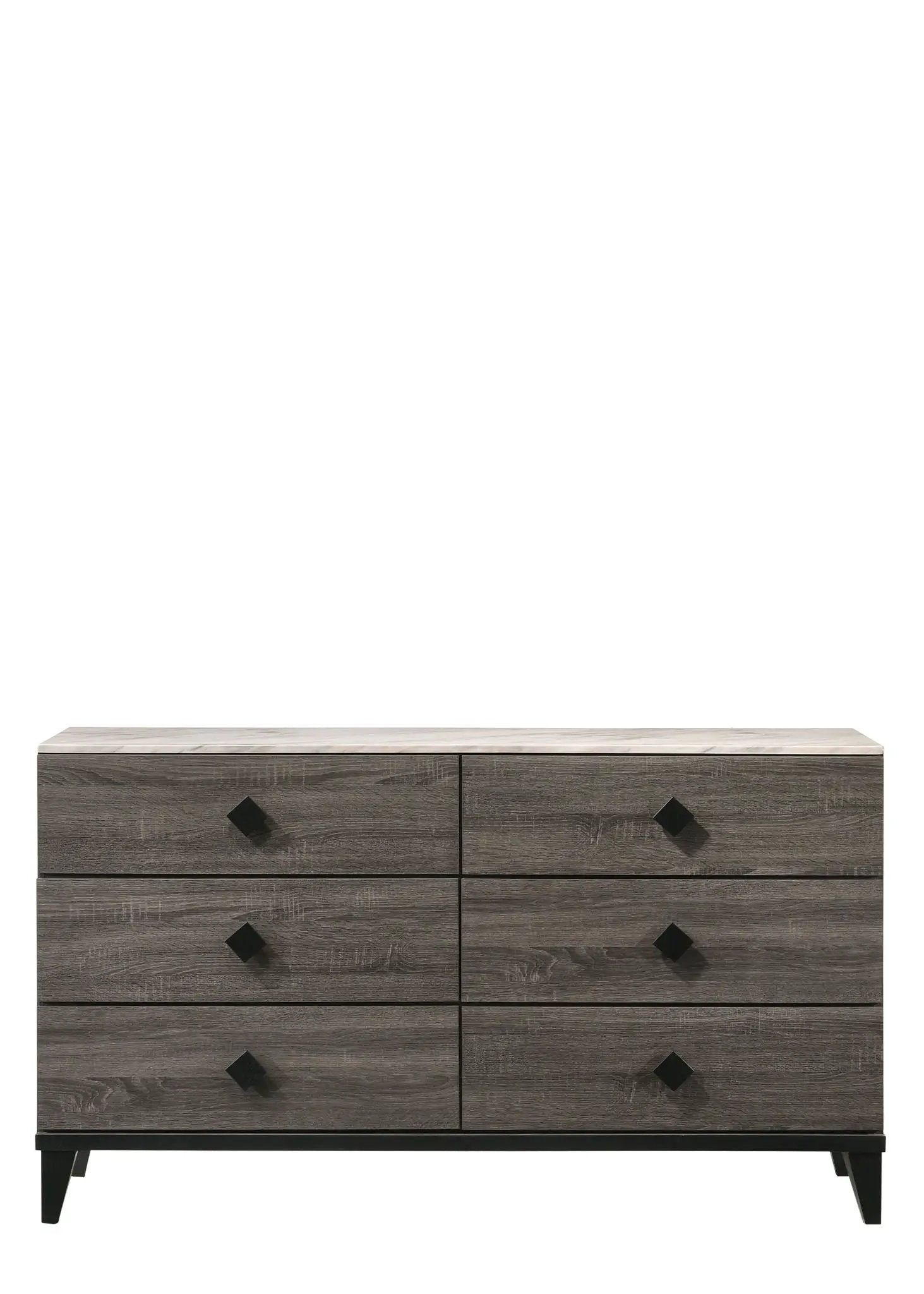 Avantika - Faux Marble Top Rustic Dresser - Gray / Marble / Oak by Unique Piece Furniture