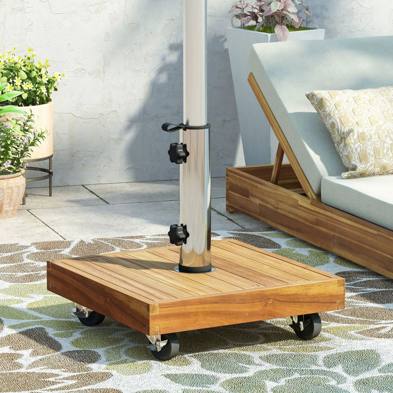 Ralph Square Umbrella Base - Teak by HouseOfZazla