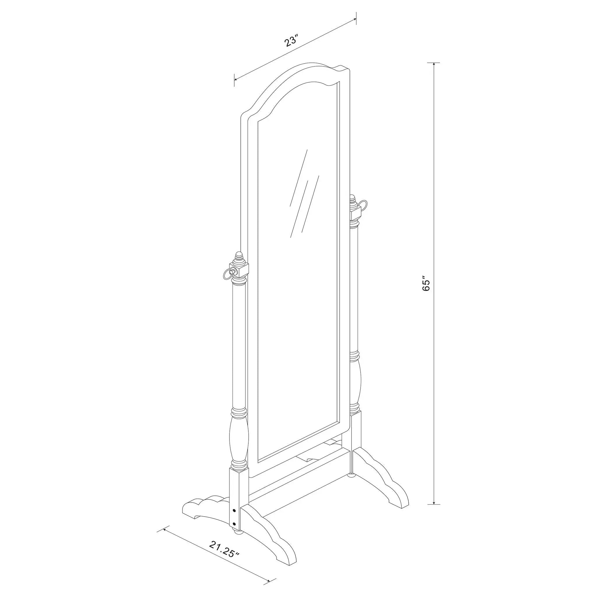 Cabot Wood Adjustable Full Length Cheval Mirror Merlot by Unique Piece Furniture