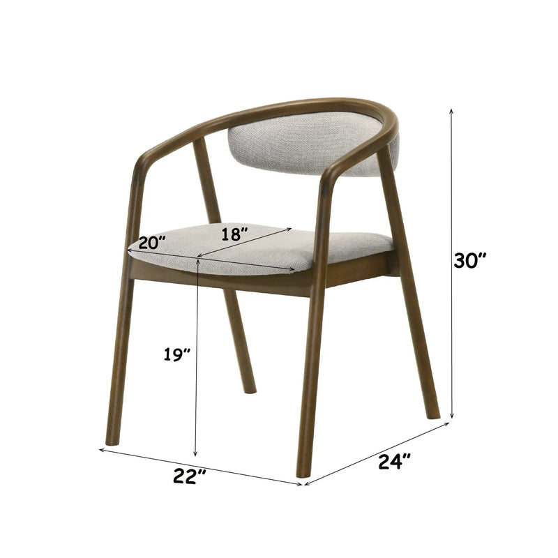 Delina - Side Chair - Gray / Walnut by HouseOfZazla