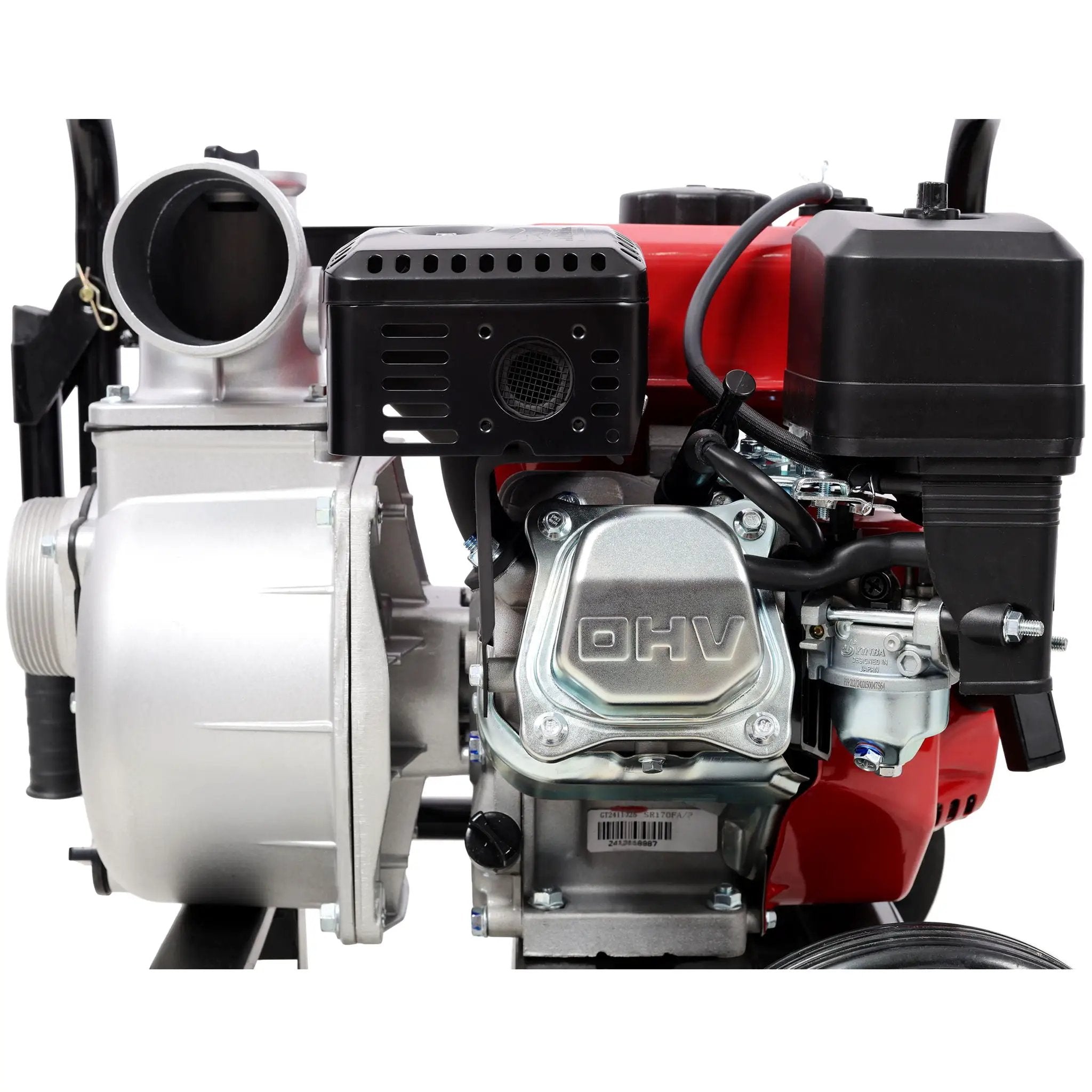 Gas Engine Powered Water Pump 3" Inlet & Outlet 7Hp 212Cc Epa Certified With Wheels And Handle - Black / Red by HouseOfZazla