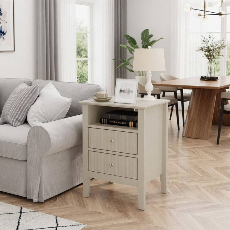 Fluted Nightstand With 2 Drawers by HouseOfZazla