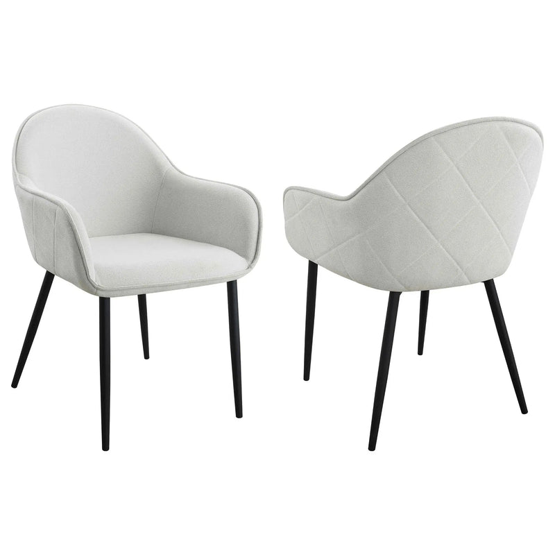 Emma Fabric Upholstered Dining Arm Chair Fog Grey (Set of 2) by Unique Piece Furniture