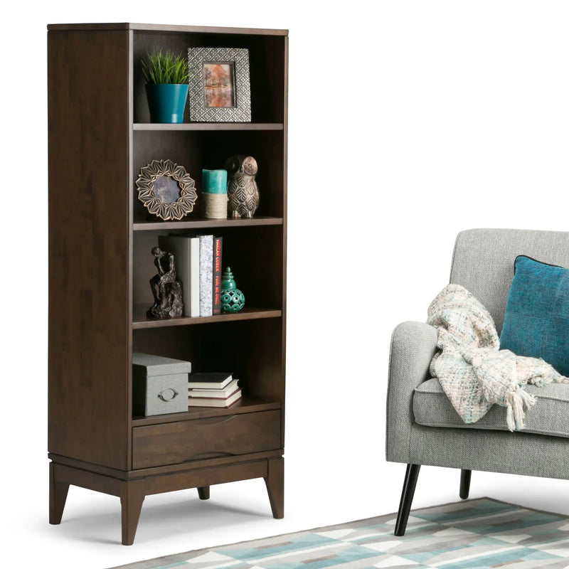 Harper - Bookcase With Storage - Walnut Brown by HouseOfZazla