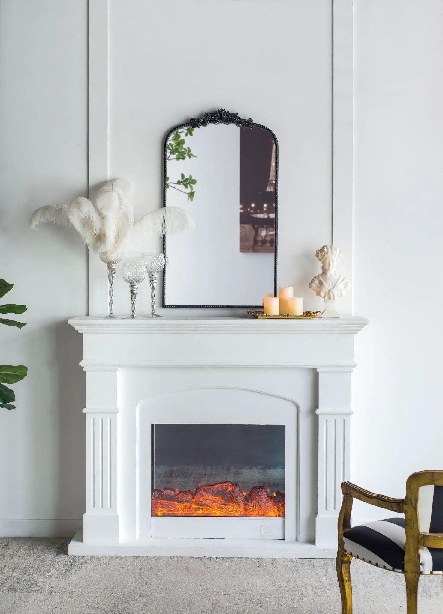 Arch Mirror, Baroque Inspired Wall Decor For Bathroom, Bedroom, Living Room by Unique Piece Furniture