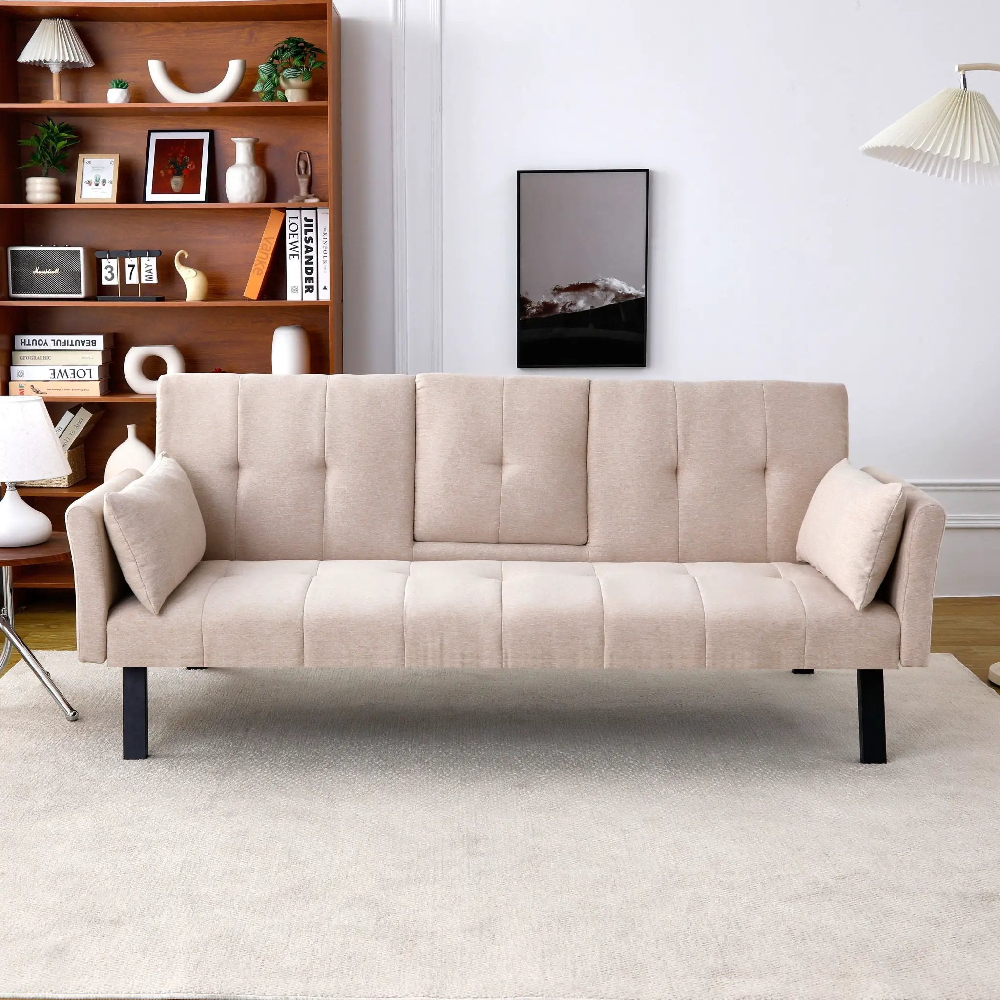 Sofa Bed With Foldable Design And Cup Holder by HouseOfZazla