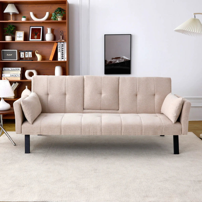 Sofa Bed With Foldable Design And Cup Holder by HouseOfZazla