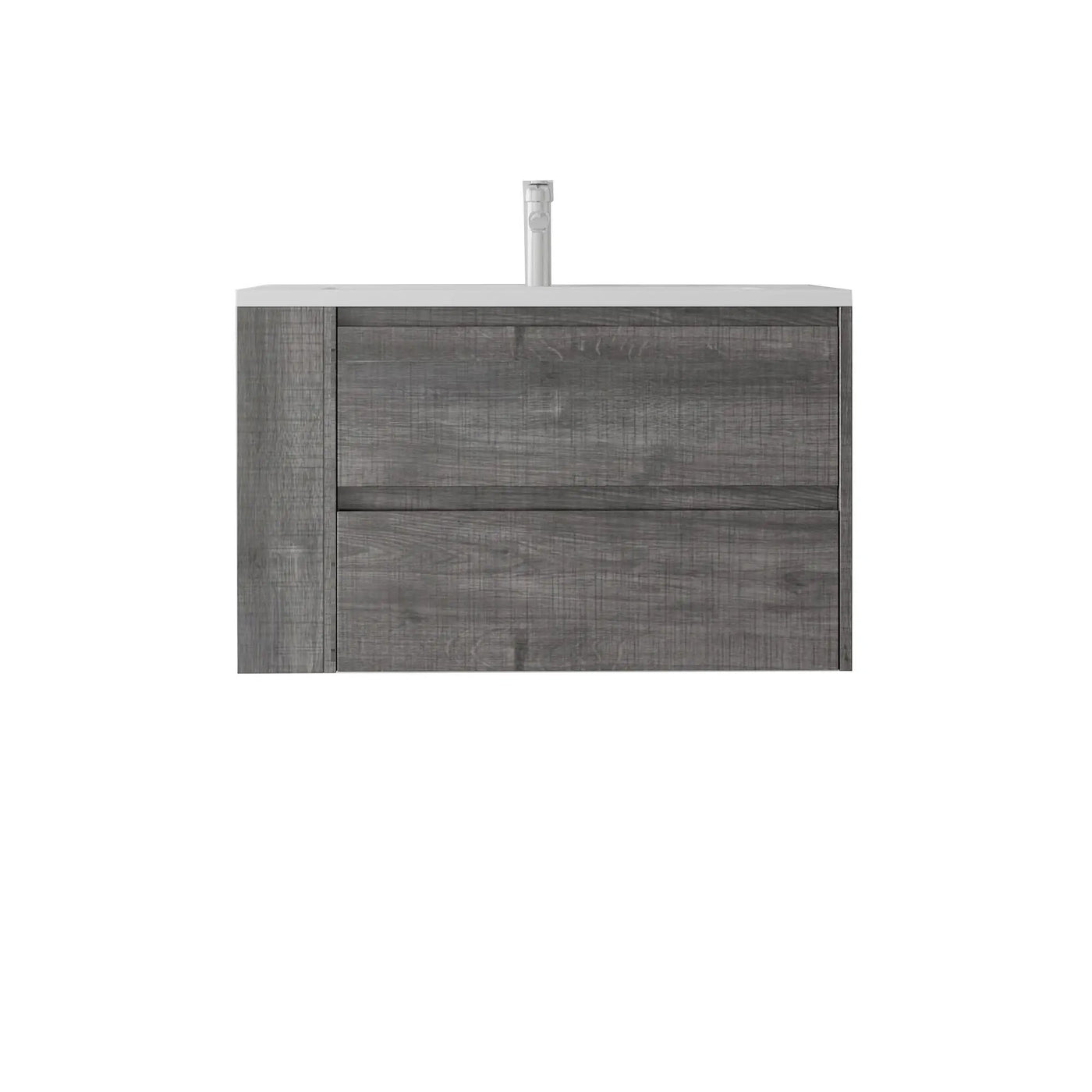 36 Inch Floating Bathroom Vanity with Sink, Soft-Close Door, Ceramic Sink, Plywood by HouseOfZazla