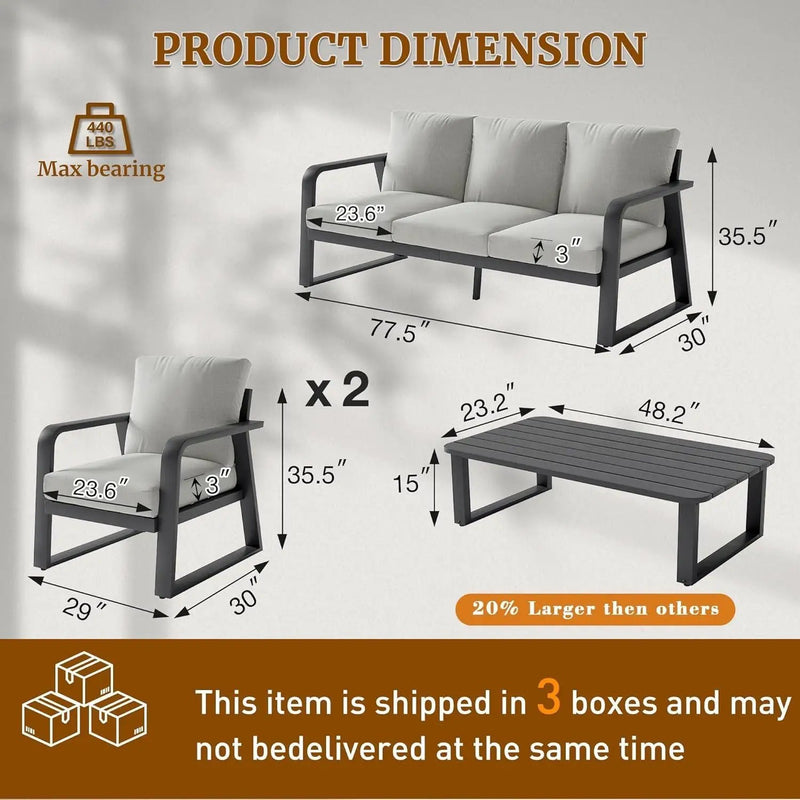 FR One Three-Seater + Two Single Seats + One Coffee Table by HouseOfZazla