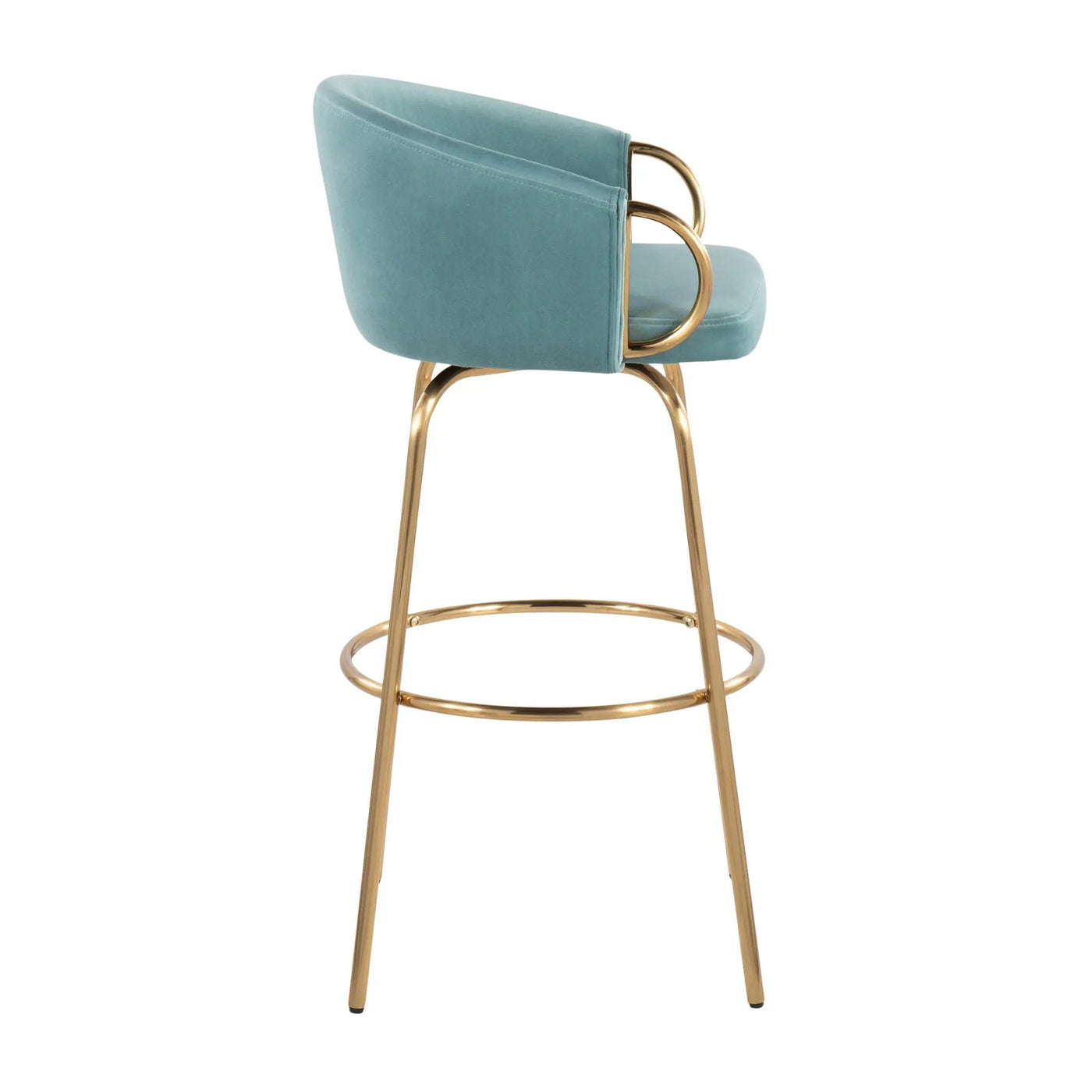 Claire - Contemporary / Glam Fixed Height Bar Stool (Set of 2) Round Footrest (Set of 2) by HouseOfZazla