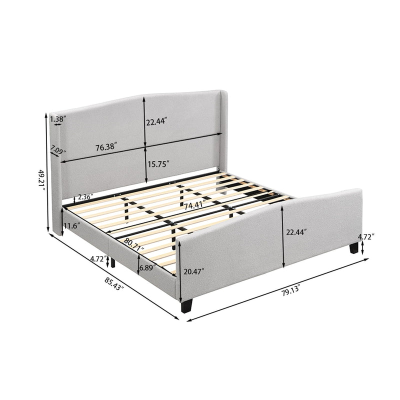 Platform Bed Frame With Tall Headboard And High Footboard by HouseOfZazla