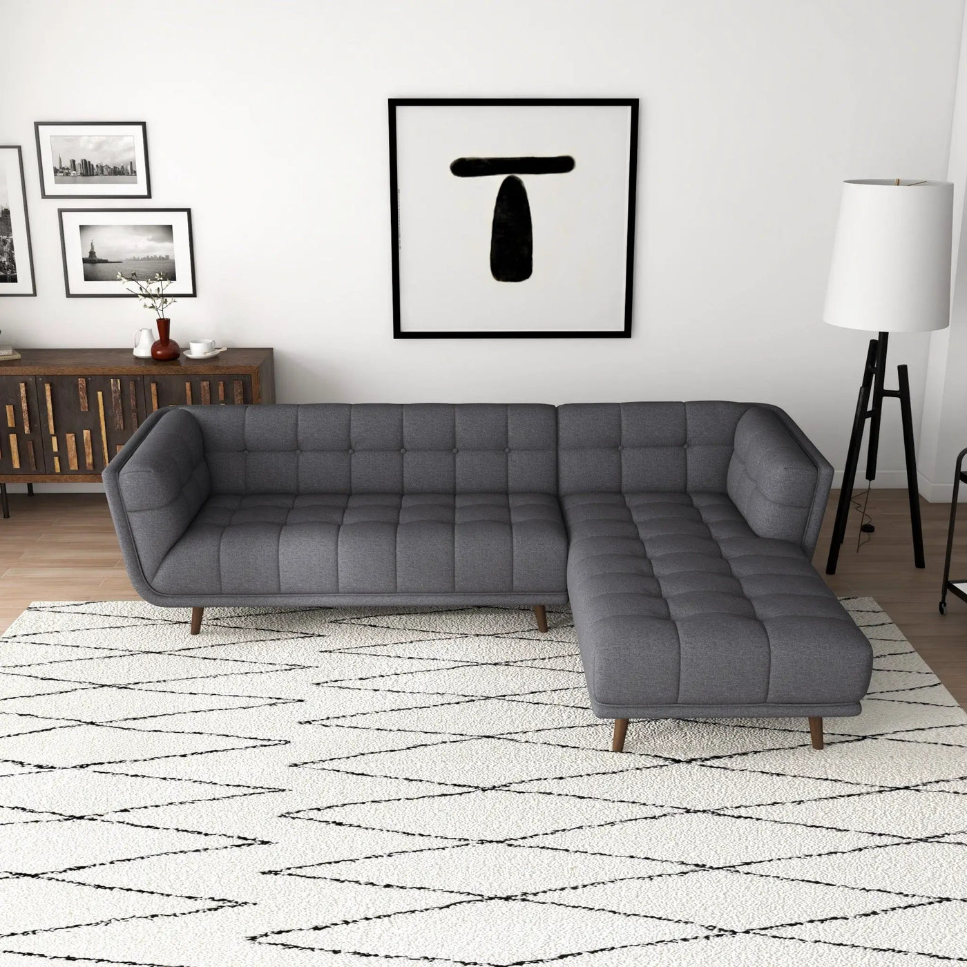 Addison - L Shape Sectional Sofa Tufted by HouseOfZazla