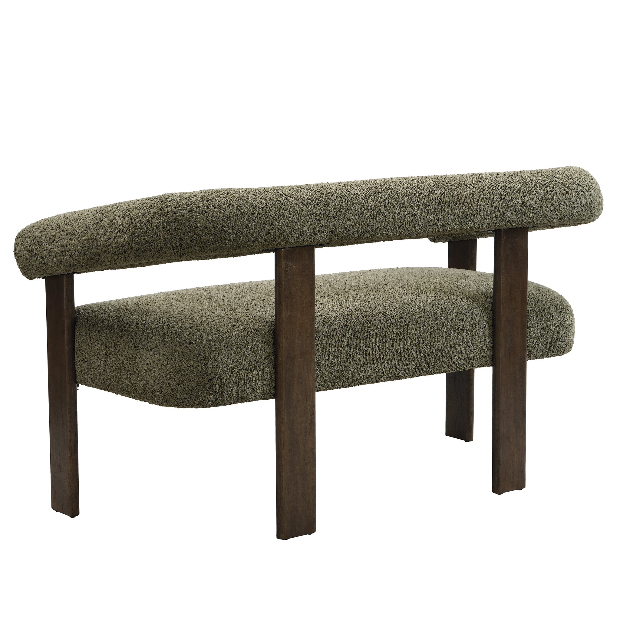 Round Armrest Loveseat (Green + Brown) by HouseOfZazla
