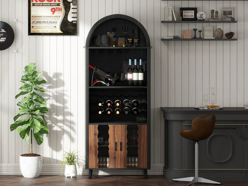 71' Farmhouse Arched Wine Bar Cabinet by HouseOfZazla