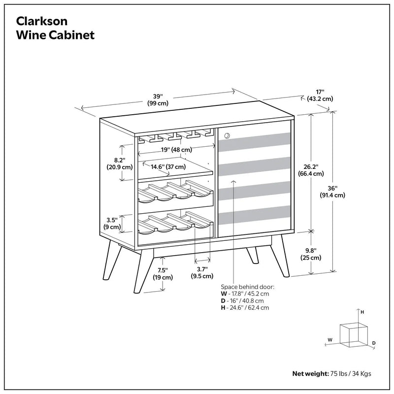 Clarkson - Wine Cabinet - Brown by HouseOfZazla